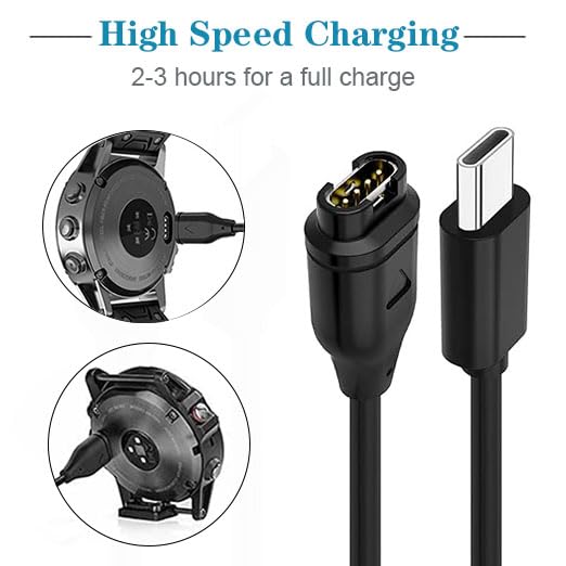 Xininyia Usb C Charging Cable Compatible For Garmin Watch Fenix 8 7 6 5, Instinct 3 2, Tactix 8 7 Delta, Epix Gen 2 & Pro(Gen 2)